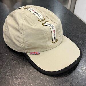 Vintage Tan Souvenir Baseball Hat England Flag British Style Strap Detail